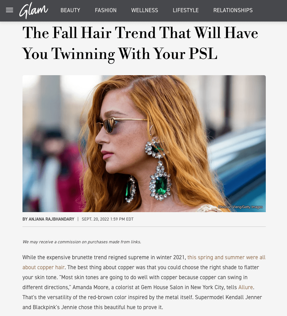Fall Hair Trend: Pumpkin Spice Latte