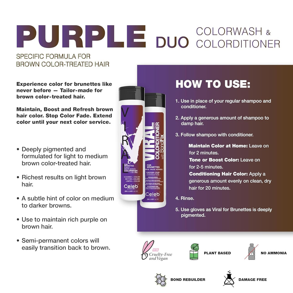 VIRAL PURPLE FOR BROWN HAIR BUNDLE - Celeb Luxury