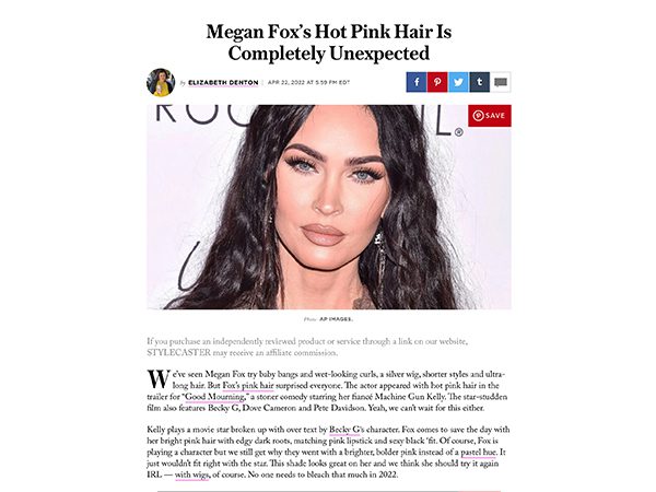 Megan Fox’s Hot Pink Hair Is Completely Unexpected