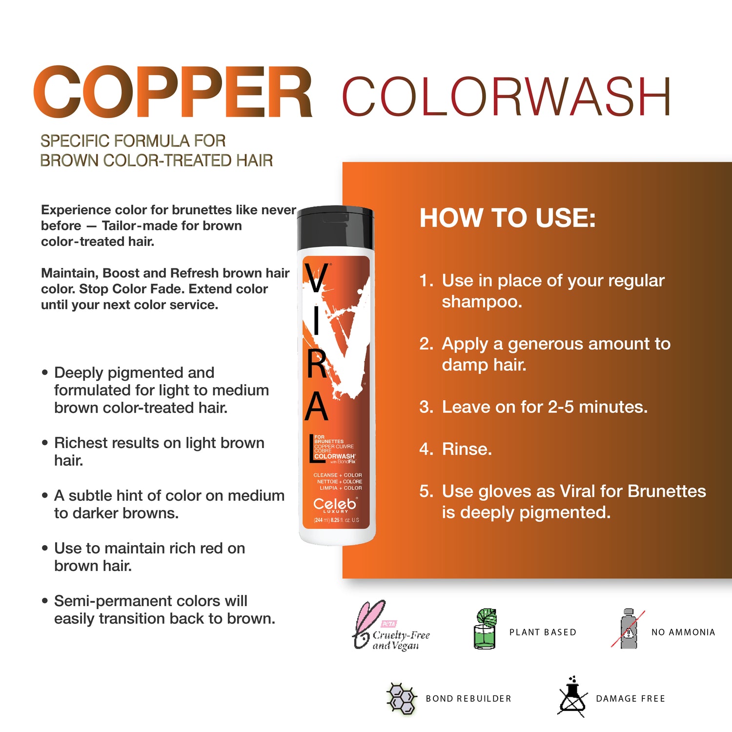 Viral Copper For Brunettes Hair Colorwash