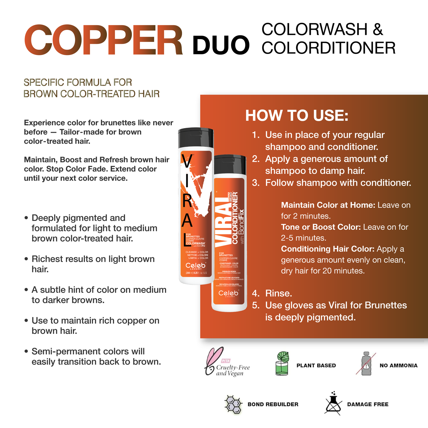 Viral Copper For Brunettes Hair Duo