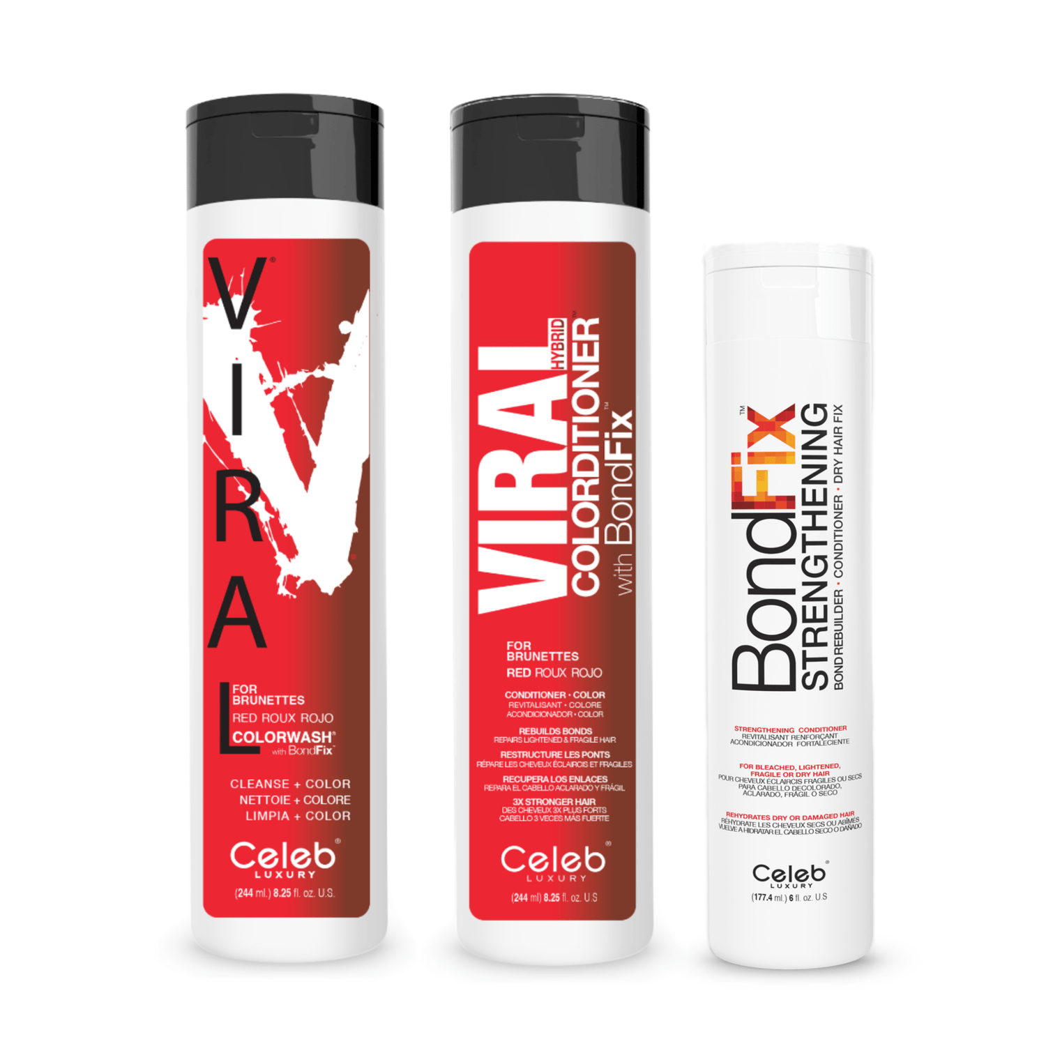 VIRAL RED FOR BROWN HAIR BUNDLE - Celeb Luxury